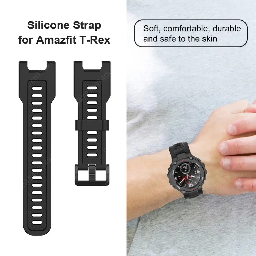 스마트 워치 스트랩 실리콘 손목 밴드, Huami Amazfit T-Rex Pro, Amazfit T-Rex 스마트워치 액세서리, 단색