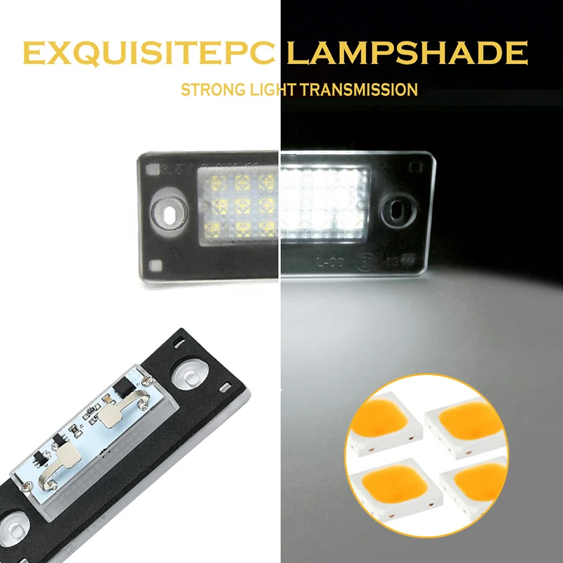 Kit 2 Feux De Plaque D'immatriculation LED Pour Audi A3 8L / A4 B5 / S4 / RS4 - Blanc 6500K, Sans Erreur CANBUS, étanches IP67 - 8