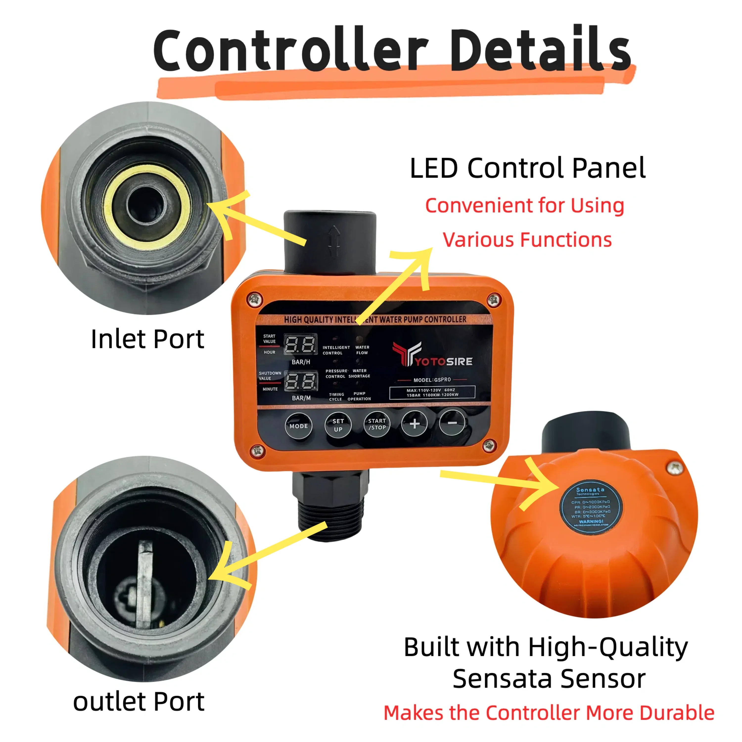 Water Pump Controller GS Pro Intelligent 0-10bar 2.2KW G1 Thread