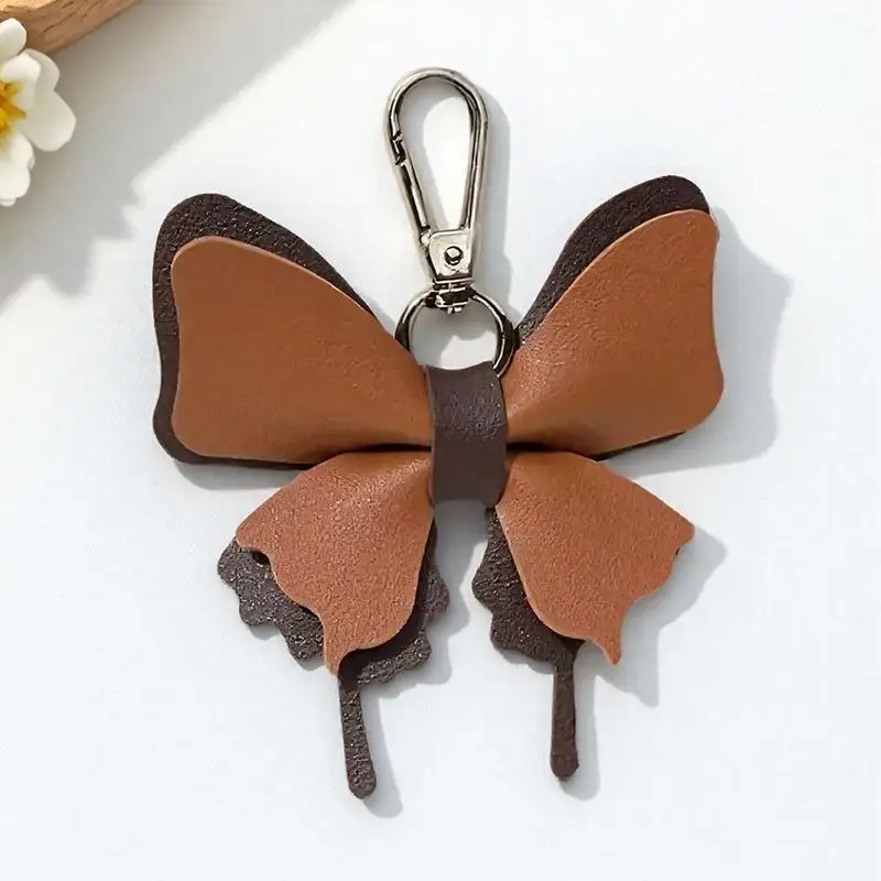 thumbnail image 1 of Retro Colorful Leather Butterfly Keychain Creative Butterfly Keychain Exquisite Backpack Decoration Accessories Gifts, 1 of 4