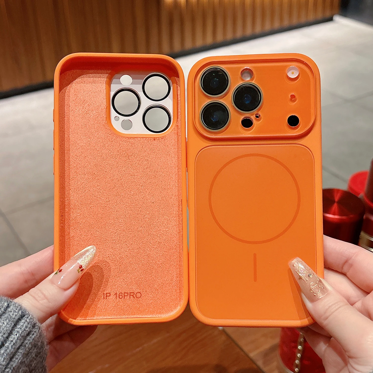 Magnetic Liquid Silicone Acrylic Case with Lens Film and Enhanced Protection