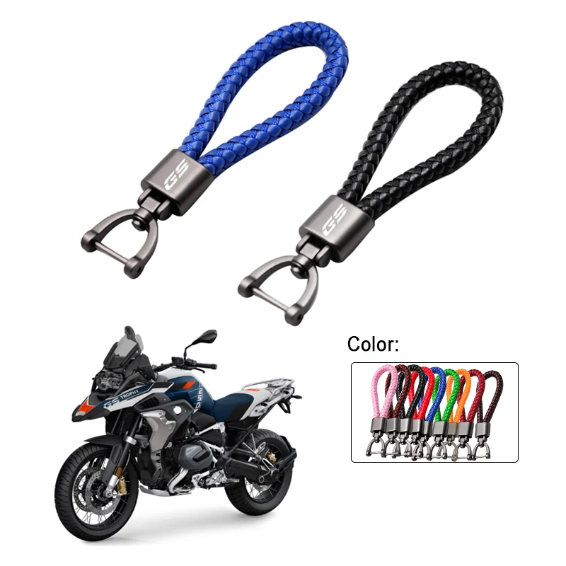 

For BMW R1200GS LC R1250GS ADV F750GS F850GS F650GS F700GS F800GS Motorcycle Braided Rope Keyring Metal Custom LOGO