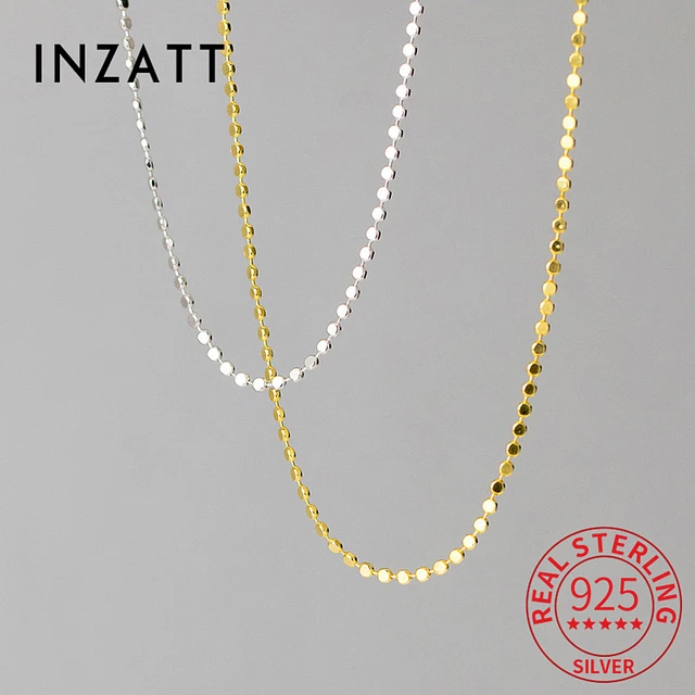 INZATT Real 925 Sterling Silver Choker Necklace: Geometric Bijoux
