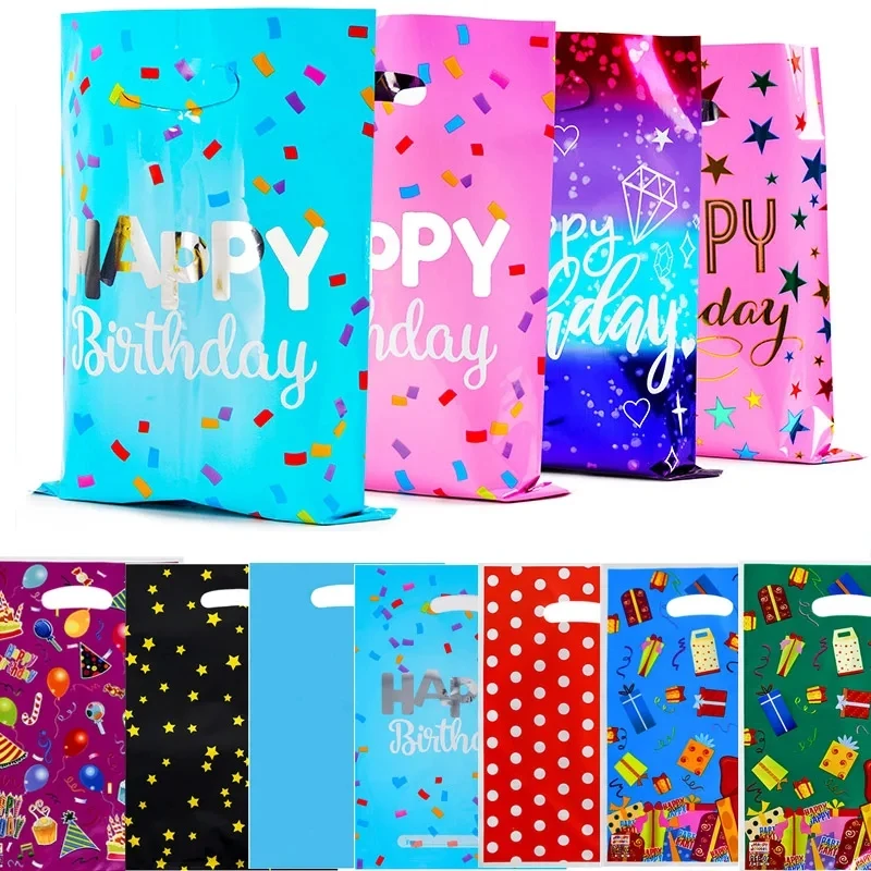 Printed Gift Bags 10/50pcs for Child Party Loot Boy Girl Kids Birthday Party Favors plastic gift bags candy gift bags plastic candy bags candy pack bags gift bags plastic bags