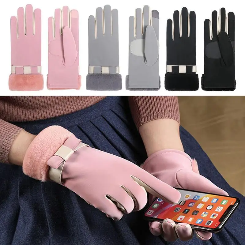 

Full Finger Gloves For Women Full-Finger Windproof Touchscreen Winter Gloves Warm Gifts Coldproof Snow Gloves For Cycling