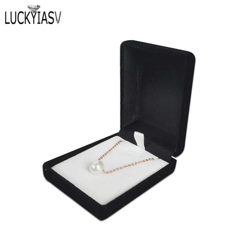 Elegant Velvet Jewelry Organizer Gift Box - Pendant Necklace & Long Earrings Storage