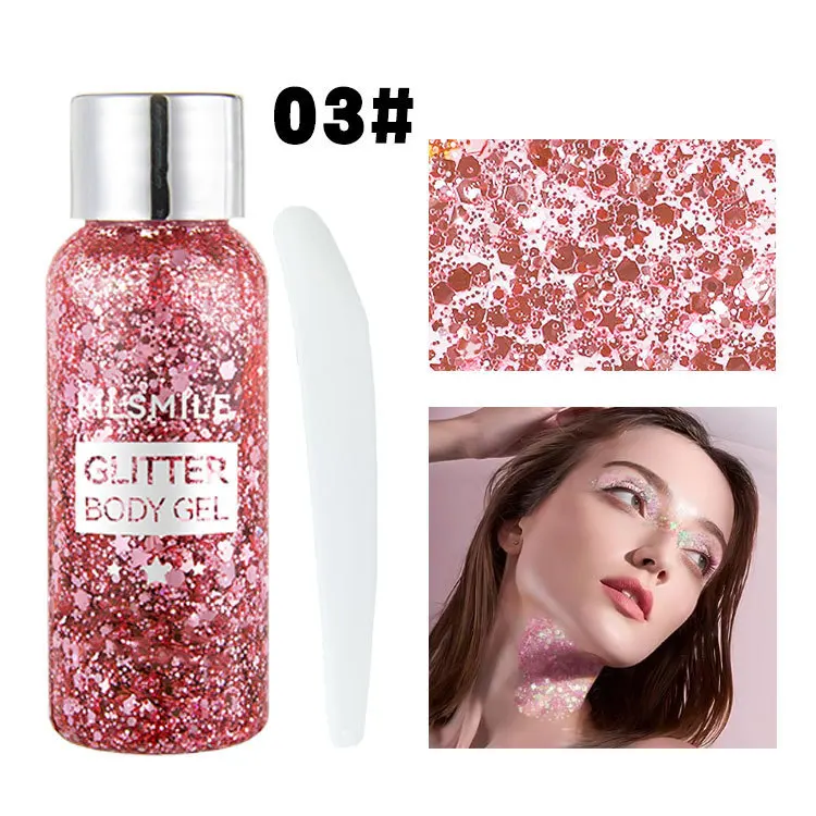 Radiant Waterproof High Gloss Glitter Gel for Eye, Nail, Hair, Body, and Face - Multifunctional Makeup for Festivals and Parties