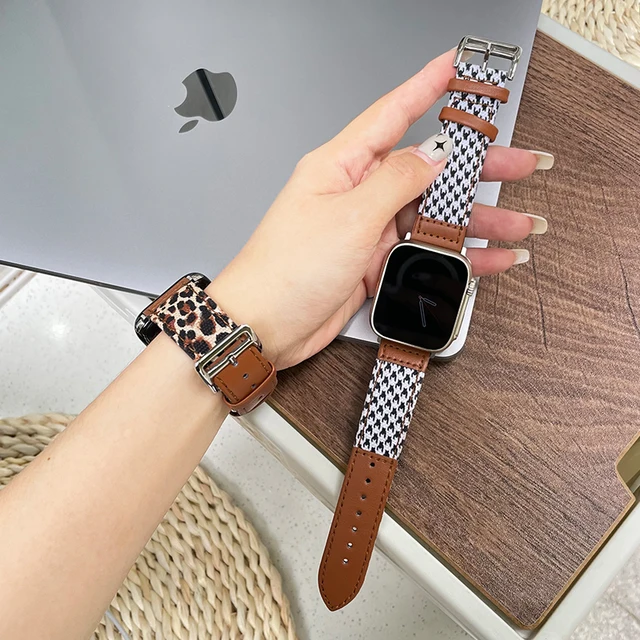 Newest Soft Leather Strap for Apple Watch Wool fleece Band 38mm 42mm 40mm  44mm for iwatch 45mm 41mm SE1 2 3 4 5 6 7 Cosy Correa - AliExpress