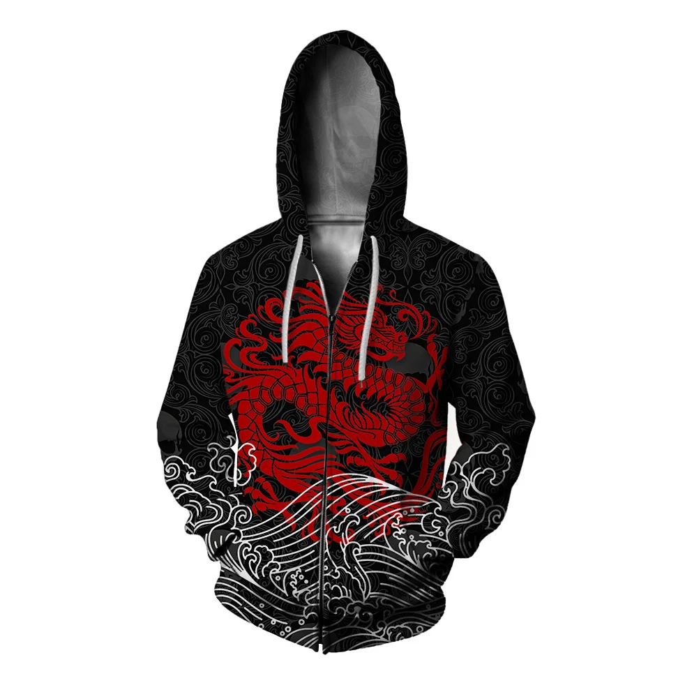 thumbnail image 1 of Sudadera con capucha de otoño para hombre, sudadera con capucha con gráfico de cuervo Y2k, sudadera con cremallera, sudadera con capucha holgada gótica, sudaderas para hombre, ropa para hombre, 1 of 4