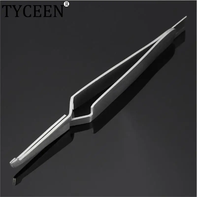 1pc Dental Orthodontic Bracket Tweezers Holder Dentist Instrument Stainless Steel Serrated Tweezer Plier for Teeth Care Tools