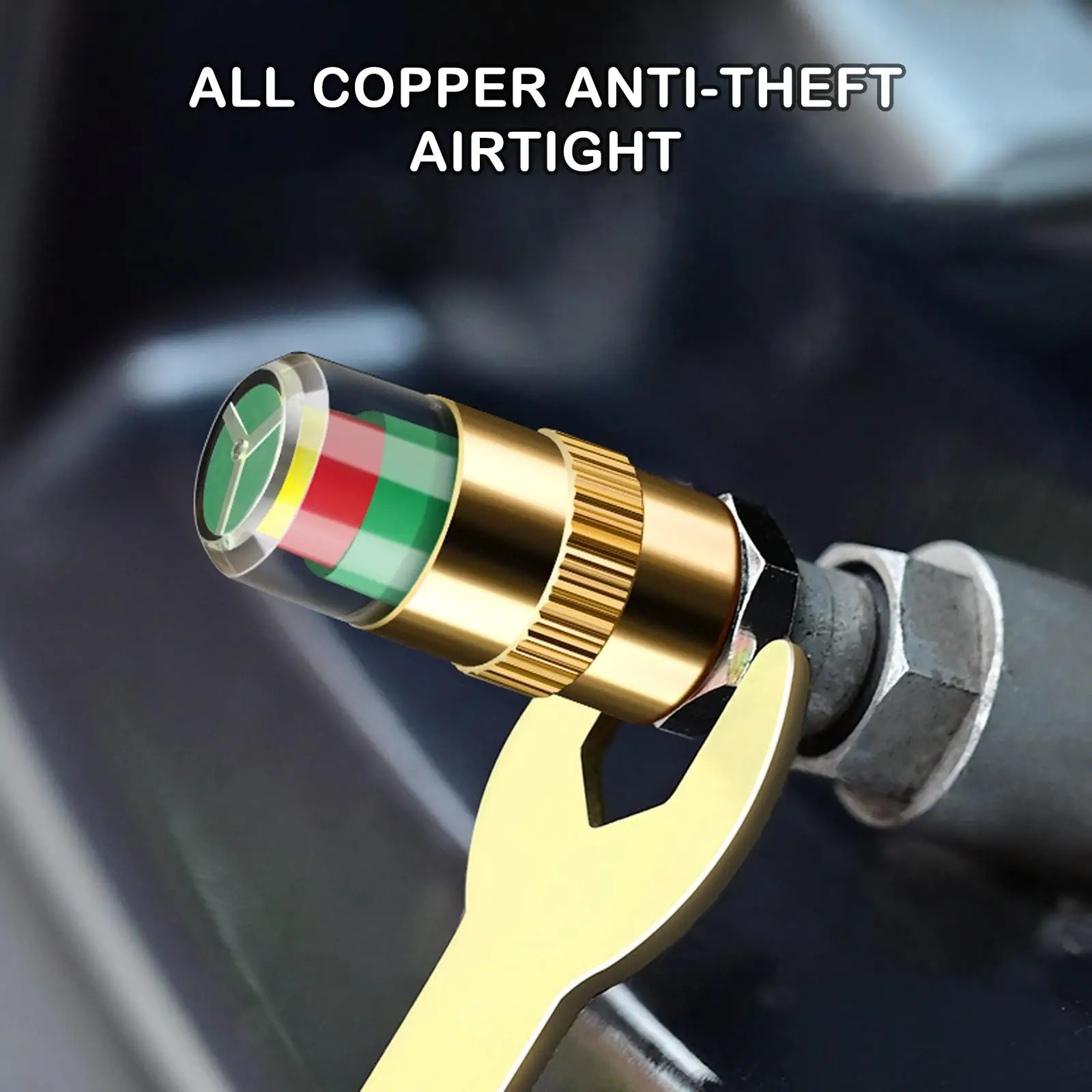 Indicatore di Pressione Pneumatici Auto con Allarme, Set da 4 Pezzi, Tappi Valvola con Manometro, Accessori Auto, Tappi Manometro Pressione Pneumatici Utili - immagine 4