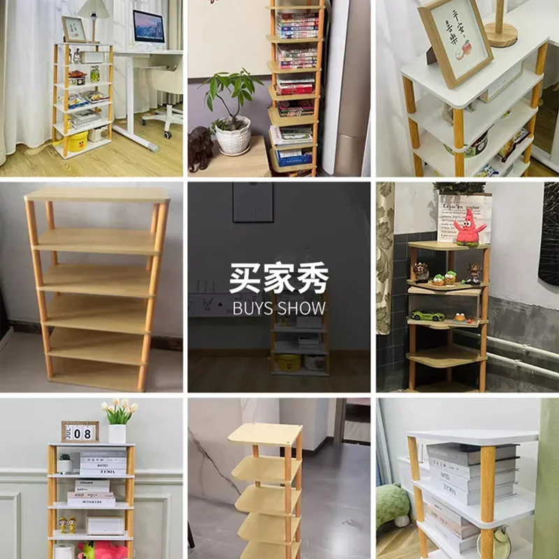 Small Display Storage Organizer Stationery Bookcases Shelves Wooden Kids Bookshelf Wall Shelf Corner Estante Home Furniture WKBS