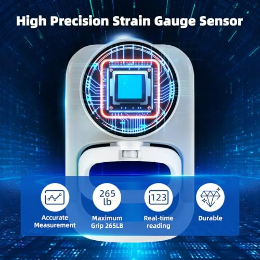 Grip Strength Trainer - Grip Strength Tester Hand Dynamometer Hand Gripper Finger Stretchers Kit with Adjustable Resistance Fing