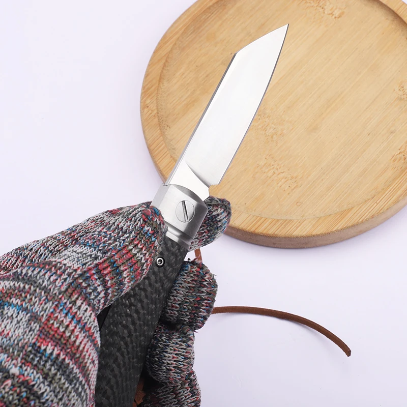 2024 Carbon Fiber Handle Folding D2 Blade Camping Hunting Hiking Fruit Knife Multi functional EDC Tool Knife 5