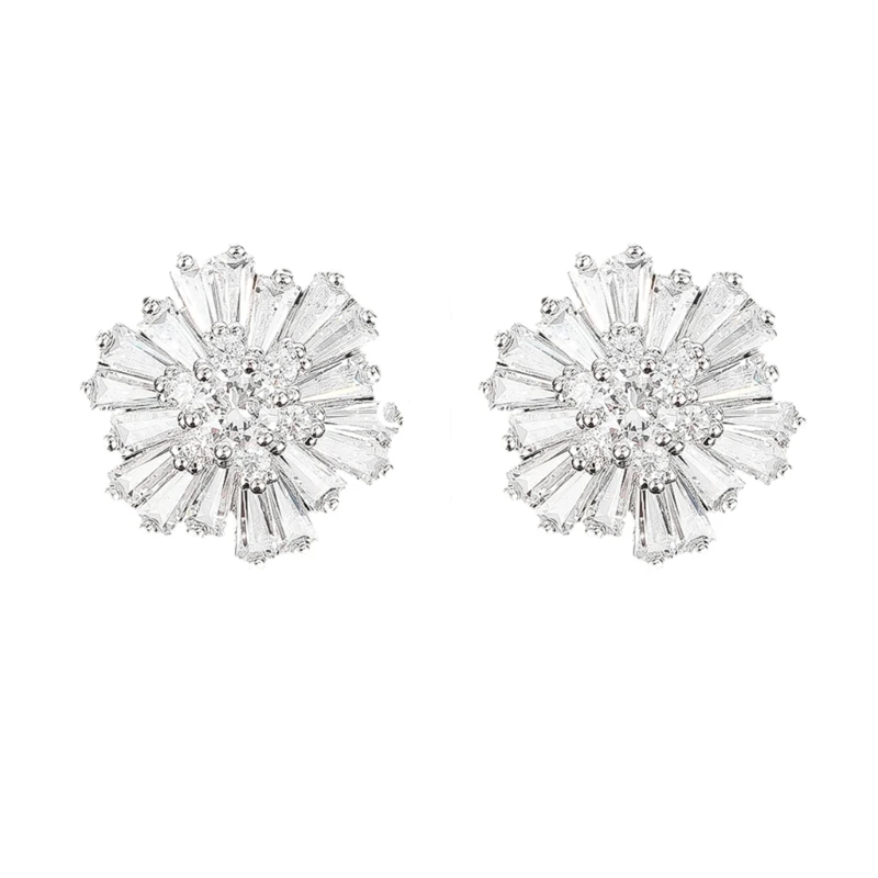 652F 1pair Flower Alloy Rhinestone Buttons Sewing Decorative Buttons DIY Crafts Supplies Flower Crystal Rhinestone