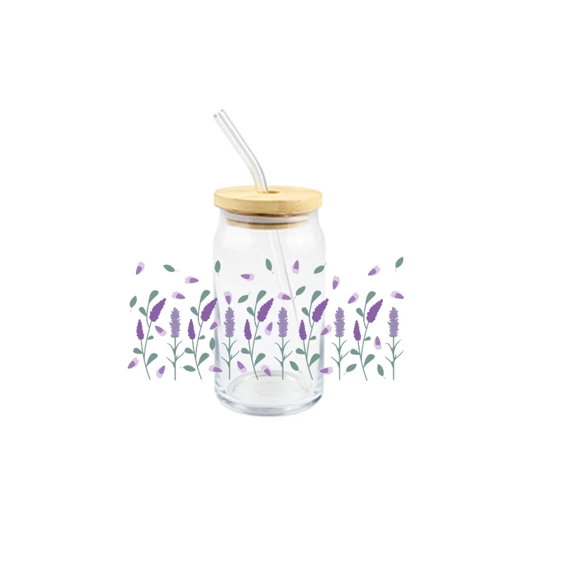 3D Flower Cartoon Design UV DTF Sticker for 16oz Cup Wrap Transfer Sticker Label DIY Self Waterproof