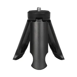 Portable Mini Tripod Stand with Universal 1/4'' Screw Mount for Cameras, Phones, and Fill Lights (Black)