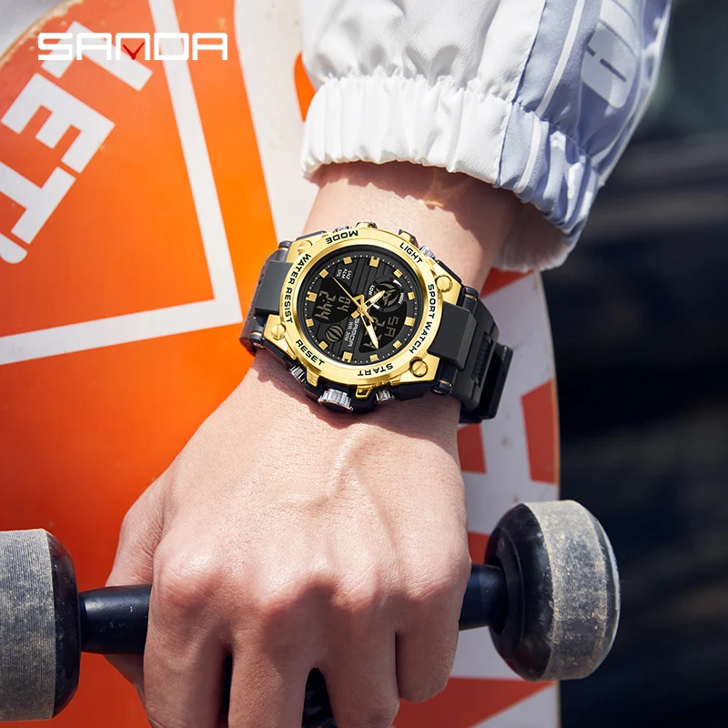 SANDA 739 Sports Men's Watches Top Brand Luxury Military Quartz Watch Men Waterproof S Shock Male Clock relogio masculino 2023 5