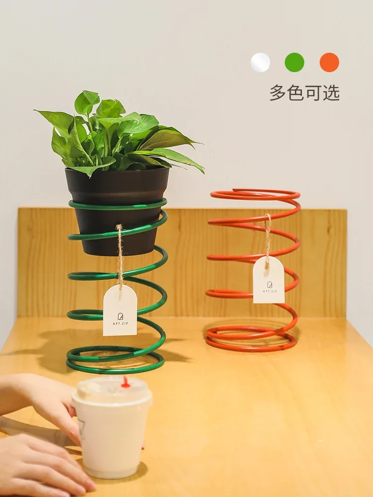 Spring Flower Stand Creative Iron Art Balcony Pot Shelves, Decorative Metal Rack, MultiColor Garden Display for Home Decor