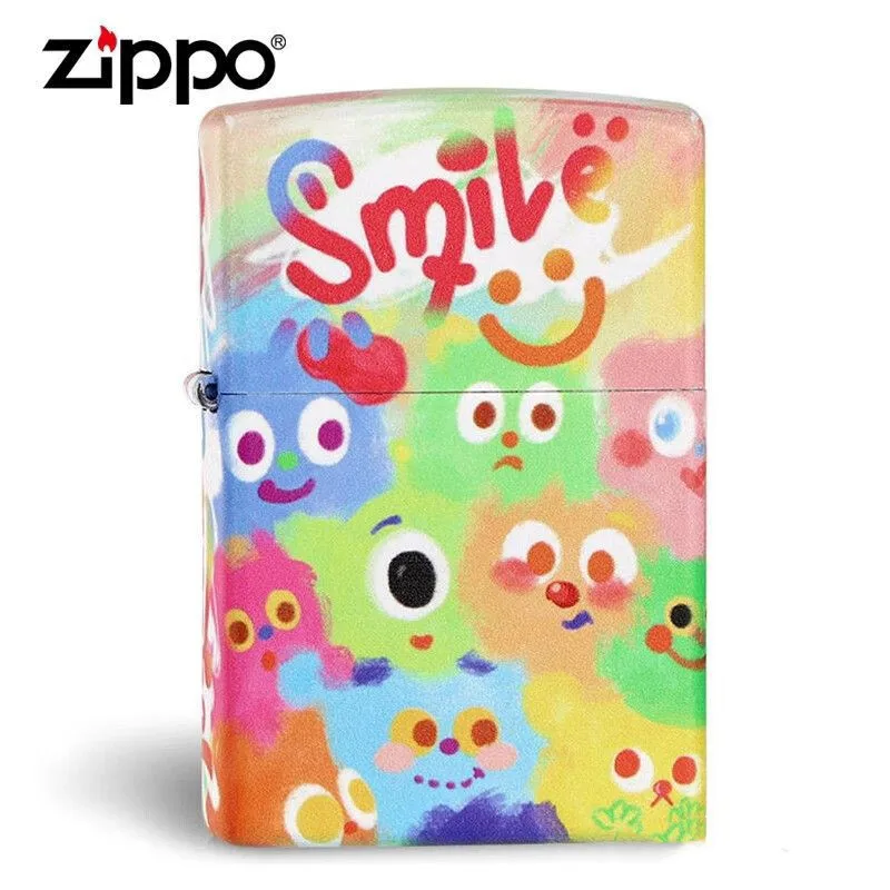 Zippo Lighter Colored Smile Cartoon Painting Collezione Antivento In Scatola