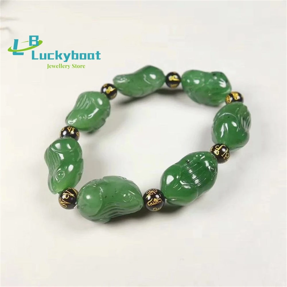 

Natural Hetian Jasper Jade Frog Men's and Women's Bracelet