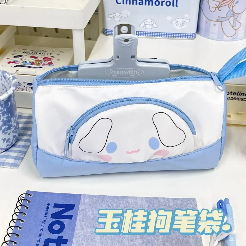 

Sanrios аниме Kawaii Cinnamoroll ручка сумка милый мультфильм студент большой емкости портативная многослойная канцелярская сумка для хранения