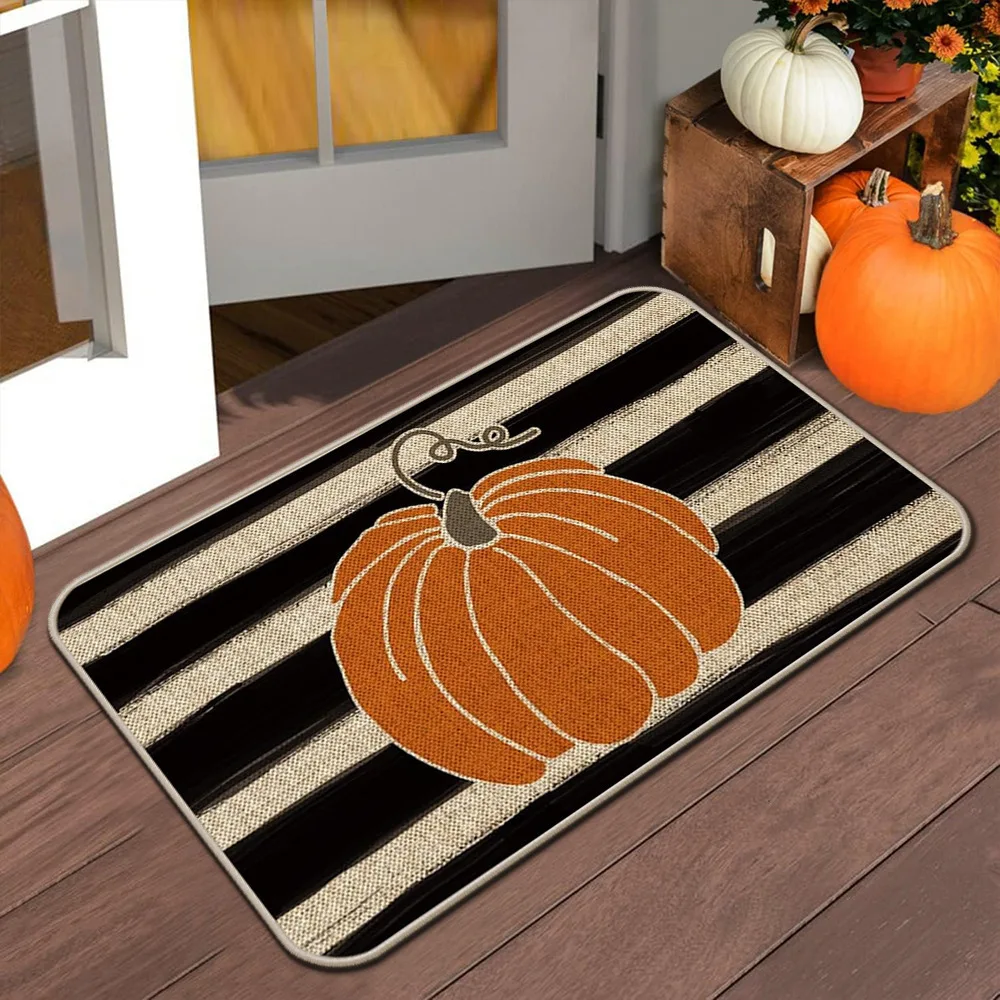 VIKAMA Halloween & Thanksgiving Welcome Mat – Autumn Indoor/Outdoor Non-Slip Door Mat for Home Décor 4