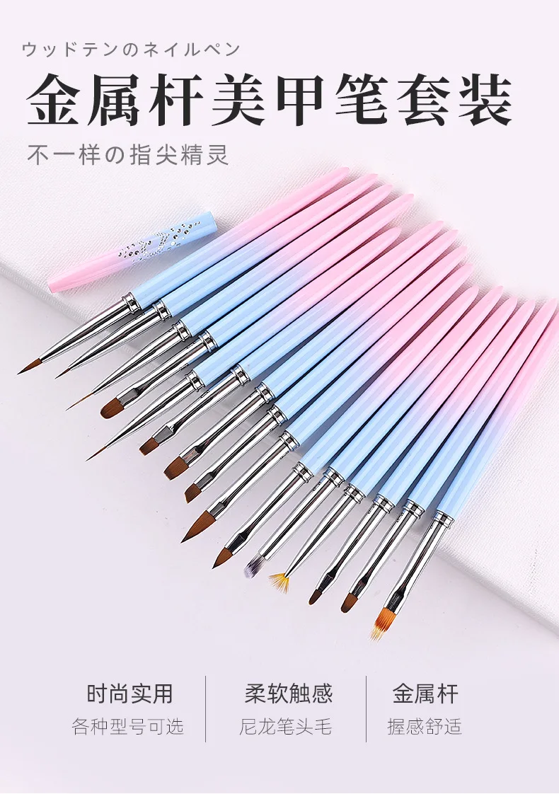 Description Picture 3 of itemNail Art Stripes Lines Brushes DIY Painting Flower Brush Powder Acrylic UV Gel Drawing Pen Dotting Tools Manicure Nail Brushes