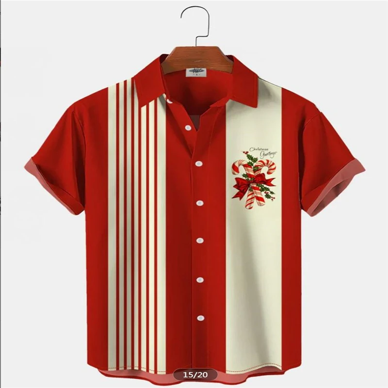 

Men's Summer New Color Contrast Stitching Style Printed Shirt Fashion Simple Beach Casual Short-Sleeved Lapel Shirt