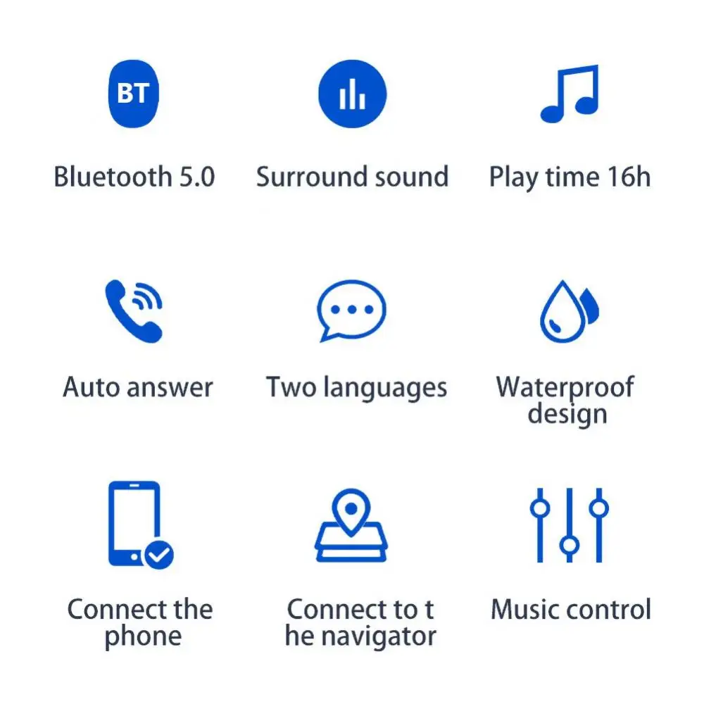 

Wireless Helmet Headset Stereo Headphone T2 Bluetooth-compatible 5.0 Motorcycle Speaker Headphone