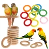 10Pcs Pet Bird Parrot Intelligence Toys Natural Wooden Ring Parrot Training Toy Chew Bite Toys For Budgies Parakeet Growth Toy 1