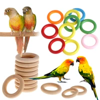 10Pcs Pet Bird Parrot Intelligence Toys Natural Wooden Ring Parrot Training Toy Chew Bite Toys For Budgies Parakeet Growth Toy 1