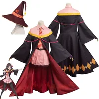 Anime Kono Subarashii Bakuen Megumin Cosplay Costume Dress Fantasia Outfits Cloak Hat Fancy Dress Up Carnival Party Women Girls