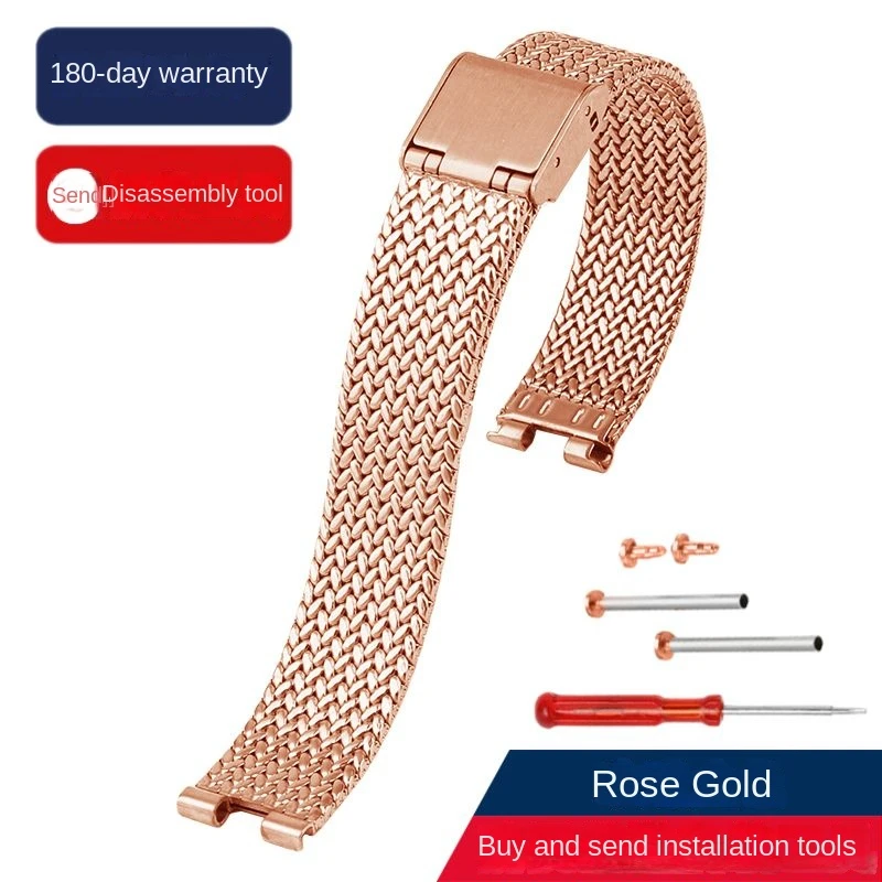 Correa de reloj de acero inoxidable cóncava para mujer Casio SHEEN Series 5450 SHE-C100L SHE-C110, 14 x 4 mm, 15 x 4 mm