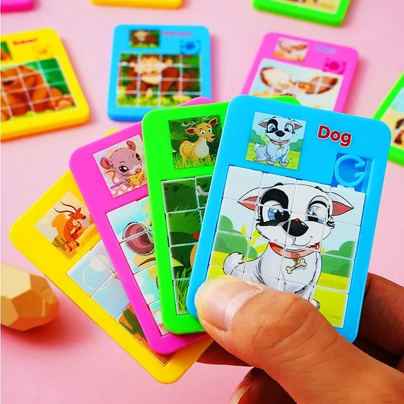 12/30PC Cartoon Early Educational Jigsaw Animal Puzzles Developing Toy for Children Birthday Party Favors Pinata Filler Rewards