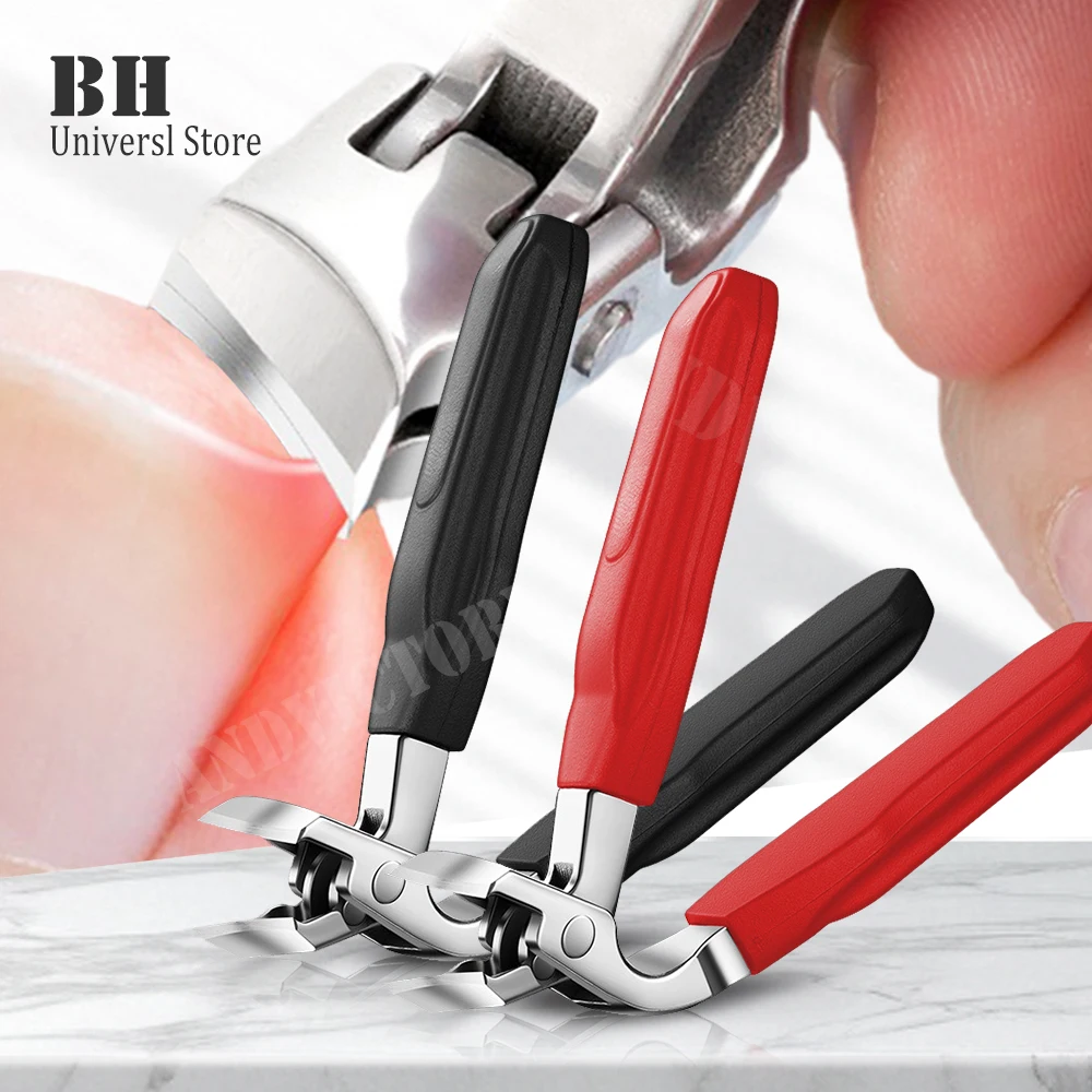 1Pcs Angled Head Nail Clippers for Seniors Ergonomic Toenail Clipper for Thick Nails, Premium Steel Nail Cutter Trimmer