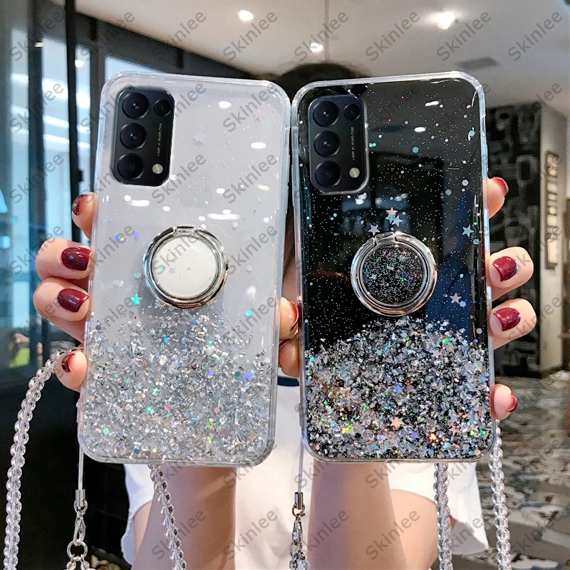 Glitter Bling Sequins Case For OPPO A54 A57 A77 5G Starry Sky Star