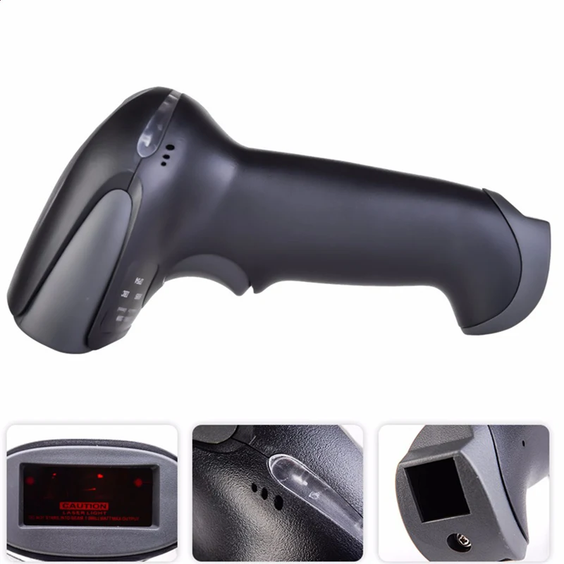 Barcode Scanner Wireless Laser Scan Ner Gun Supermarket Retail Stores Bar Code Reader