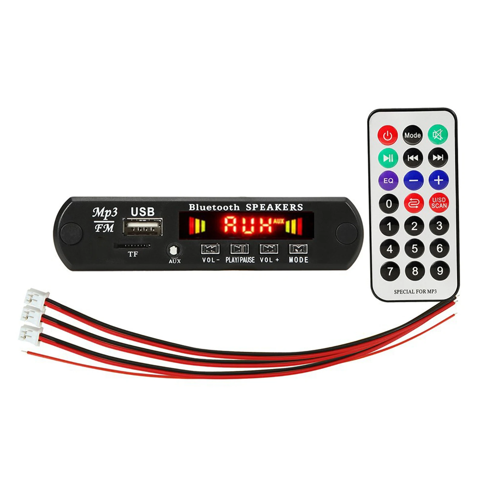 USB TF Car Audio FM Radio MP3 Module Wireless Bluetooth 5.0 12V 2*25W MP3 WMA Decoder Board for Car Audio Player Parts