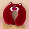 Travel Pillow Cartoon Animal Neck Support 28x30cm Memory Foam Neck Pillow U-Shaped Elasticity Travel Pillow Kids Portable Txt 5
