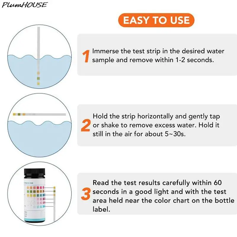 Aquarium Test Strips 50pcs 14-in-1 Drinking Water Test Strip PH Bromine Nitrate Water Quality Test For Aquarium Fish Tank Pool nitrate Strip