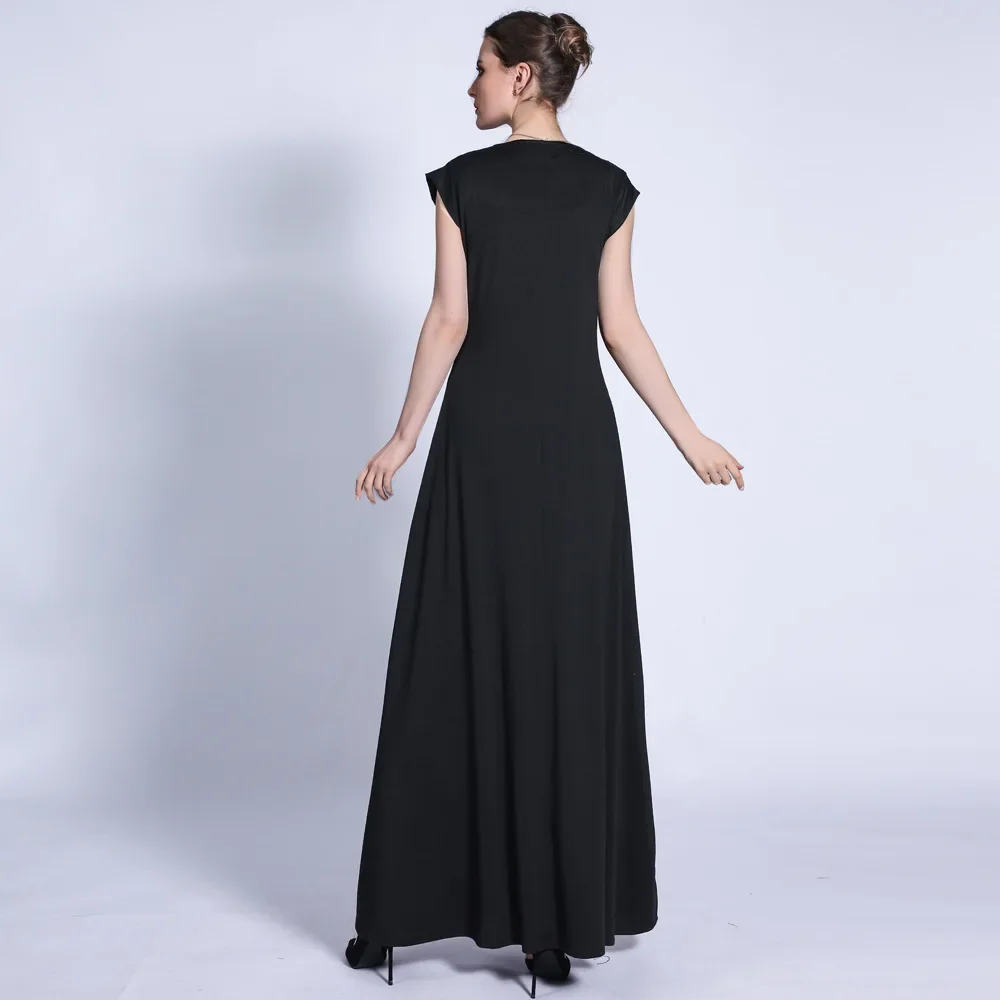 White Muslim Under Abaya Inner Dress Modest Sleeveless Slip Dresses for Women Islam Clothing Abayas Dubai Turkey Ramadan Outfit