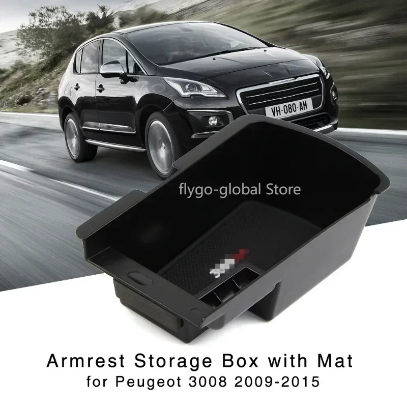 Armrest Storage Box for Peugeot 3008 2009-2015