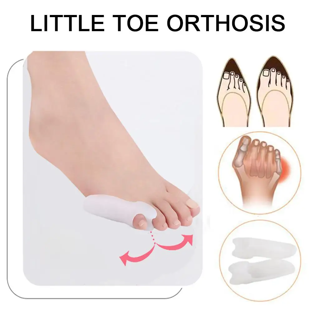 

Pexmen 2Pcs Gel Pinky Bunion Corrector Little Toe Separator Bunionette Pads Toe for Pain Relief of Corn Callus and Blisters L2G0
