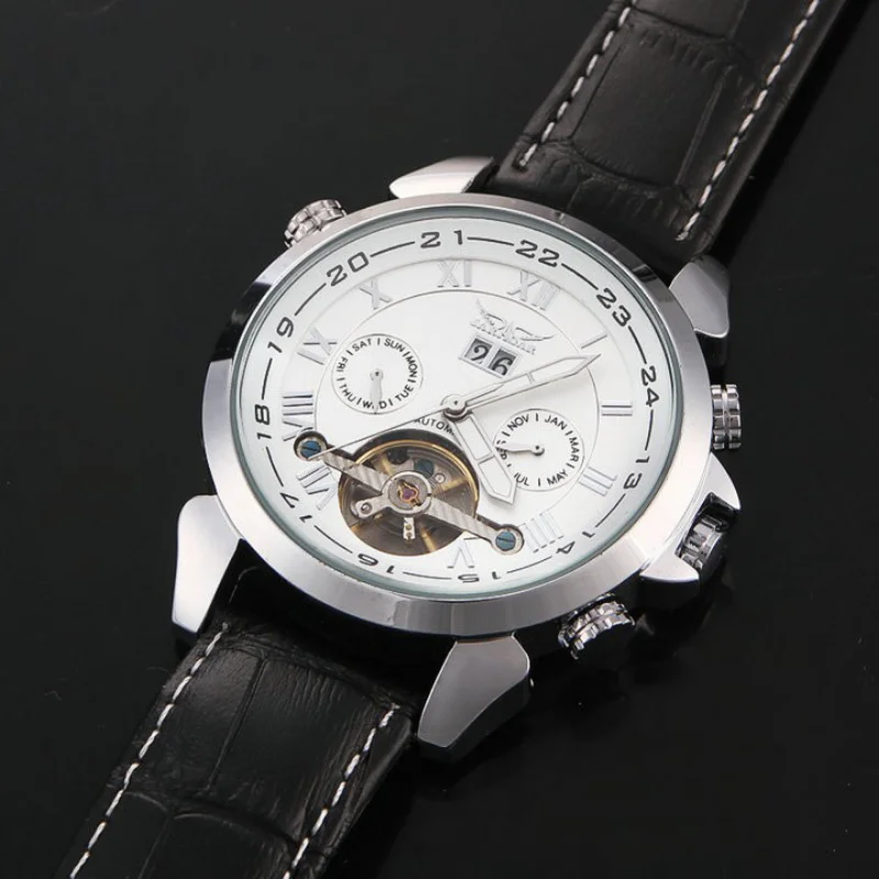

Reloj Hombre JARAGAR Watch Men Tourbillon Watches Roman Numbers 5 Hands Date Date Week Automatic Mechanical Wristwatches Men