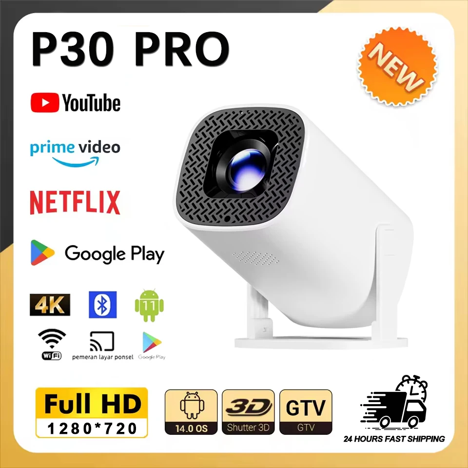 جهاز عرض ذكي جديد P30 PRO 4K Android 14 Dual Wifi6...