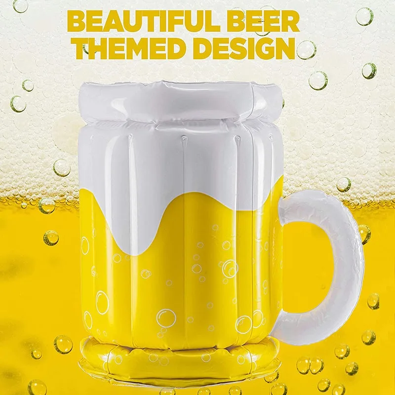 Inflatable Beer Mug Ice Bucket - Portable Outdoor Beer Cooler, Beach Pool Party Ice Storage for Beverage Chilling Creativity