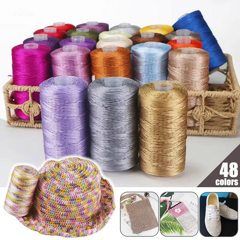

1ball/100g 1.5mm Light Ice Silk Thread Upgraded Mercerized Knitting Crochet Diy Thread Summer Cool Hat/Shoes/Bag Craft Sewing