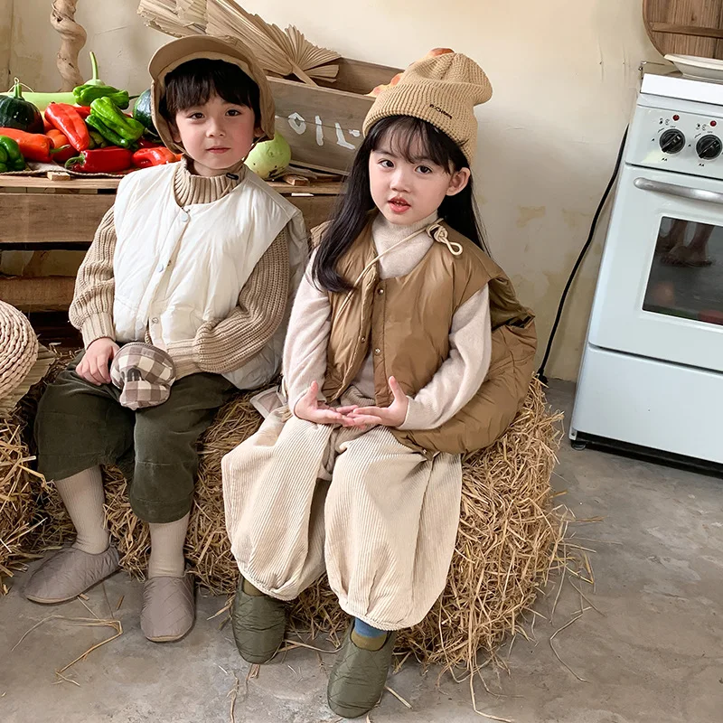 Kids Vest 1-5Years Winter Korea Children Down Vest Thickened Outdoor Warm children vest