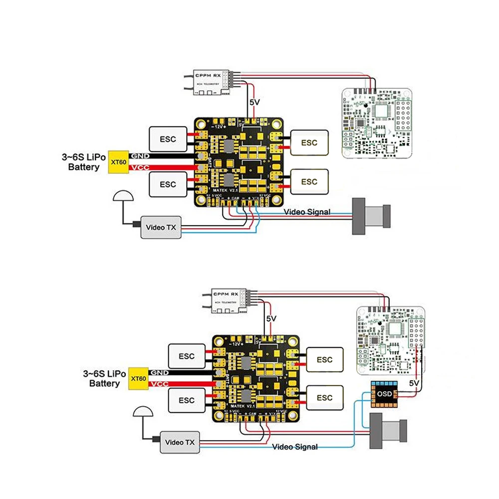 Module BEC 4-6S 5V/12V 3A pour Drone FPV RC - Lot de 1 ou 2